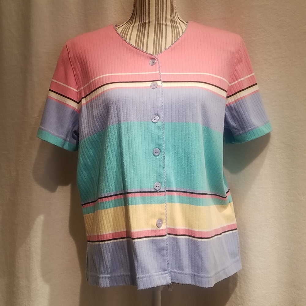 Alfred Dunner Pretty Pastel Colored Shirt Size PM